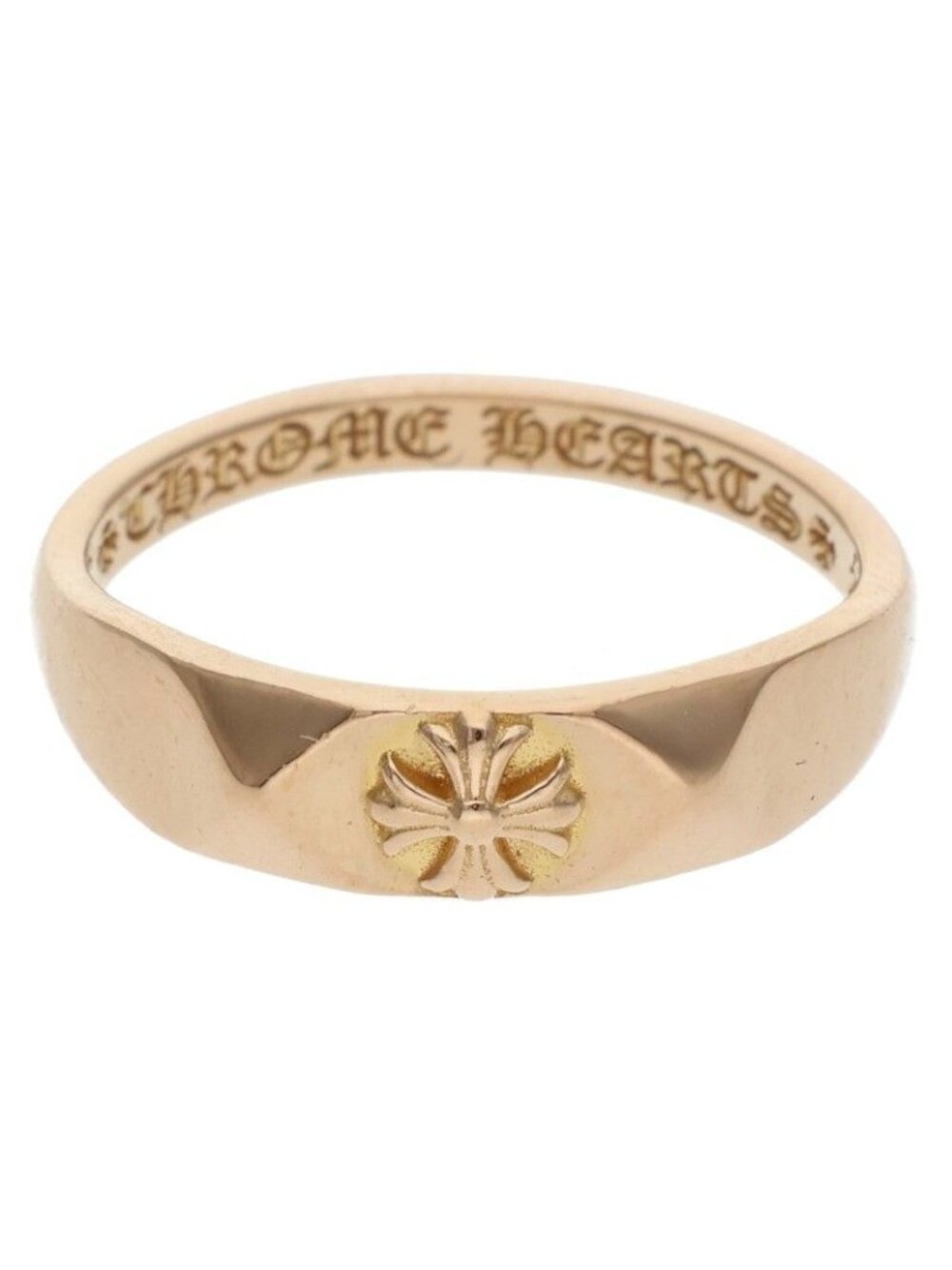 Chrome Hearts 22k Bubblgm Pyramid Plus Bubblegum Gold Ring